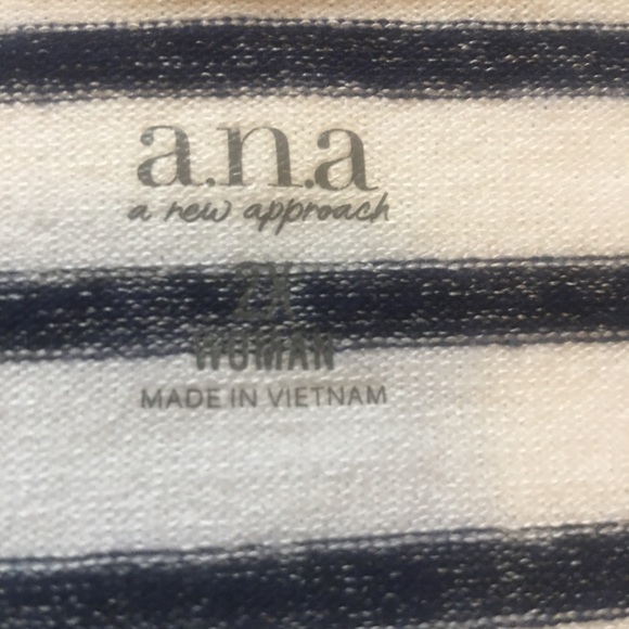 NWT ana Navy White stripes short sleeve light sweater 2X - Picture 3 of 10